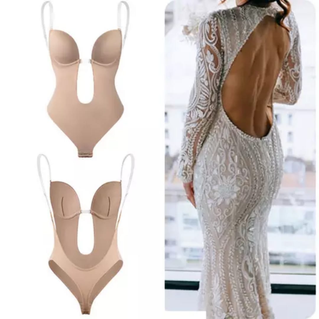 Body Gainant Décolleté Profond & Dos Nu – Invisible sous Robe de Soirée