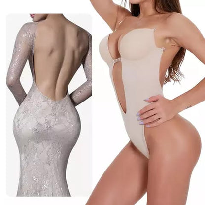 Body Gainant Décolleté Profond & Dos Nu – Invisible sous Robe de Soirée