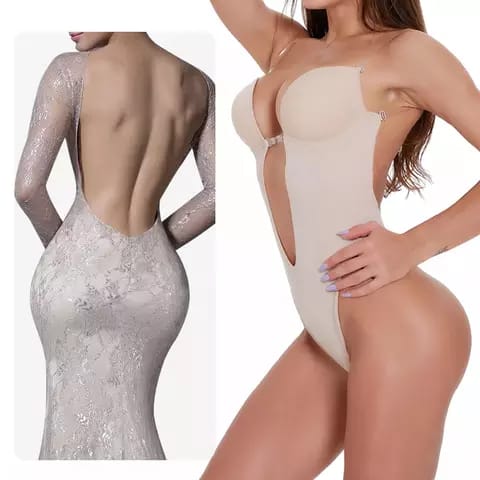 Body Gainant Décolleté Profond & Dos Nu – Invisible sous Robe de Soirée