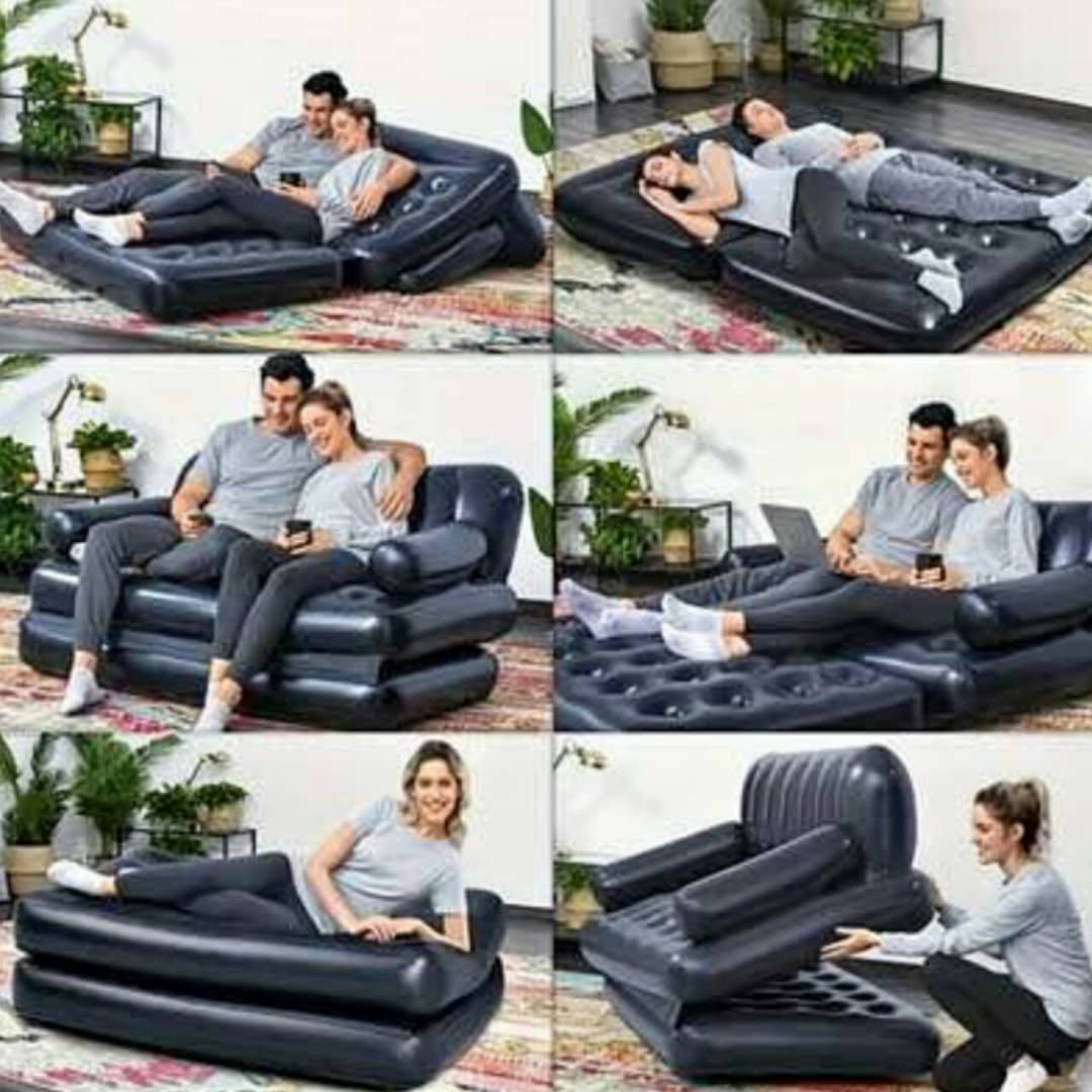 Canapé gonflable convertible 2 en 1 – Lit d’appoint confortable et facile à installer