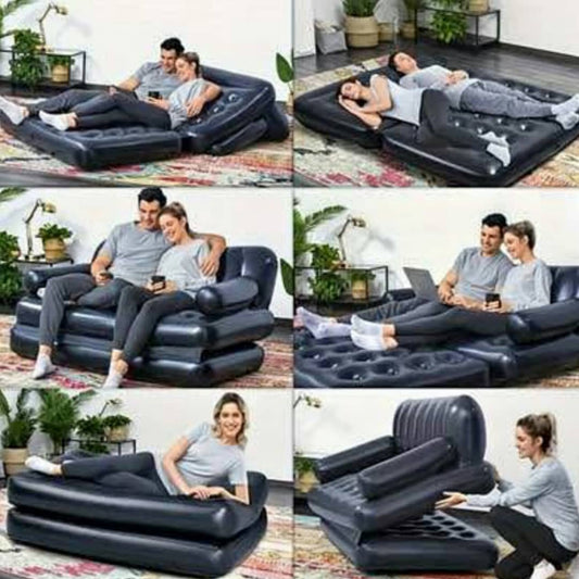 Canapé gonflable convertible 2 en 1 – Lit d’appoint confortable et facile à installer